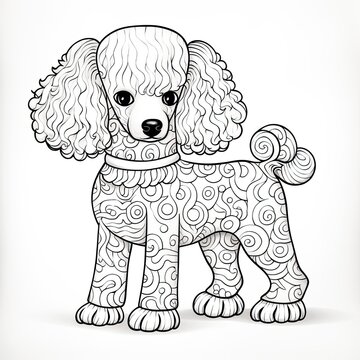 Coloring book for children depicting apoodle