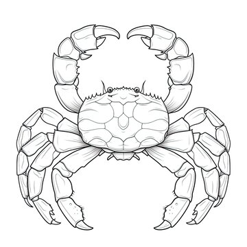 Coloring book for children depicting aporcelain crab