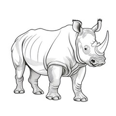 Coloring book for children depicting arhino
