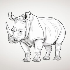 Fototapeta premium Coloring book for children depicting arhinoceros