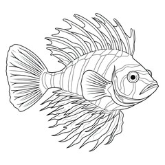 Fototapeta premium Coloring book for children depicting ascorpionfish