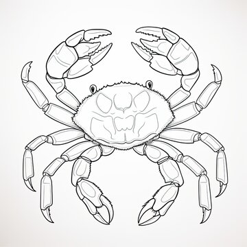 Coloring book for children depicting asally lightfoot crab