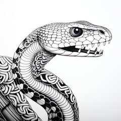 Coloring book for children depicting asea snake