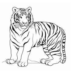 Fototapeta premium Coloring book for children depicting atiger