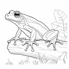 Naklejka premium Coloring book for children depicting atree frog
