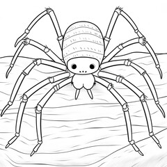 Coloring book for children depicting atrapdoor spider