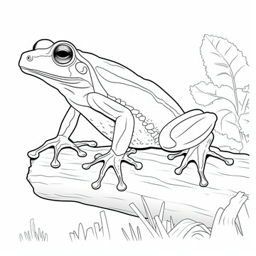 Coloring book for children depicting atree frog
