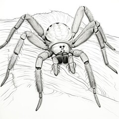 Coloring book for children depicting awolf spider