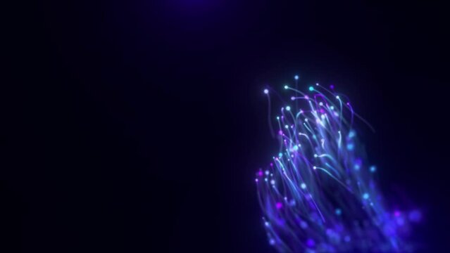 Data sorting. Artificial Intelligence. Big data visualization. 4k animation. 3d rendering.