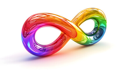Rainbow Infinity Symbol for Neurodiversity. 3d style