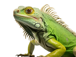 Obraz premium a green iguana with a white background