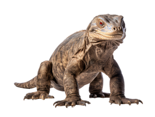 a lizard standing on a white background