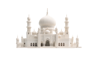 a white city with a tower