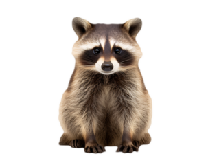 a close up of a raccoon