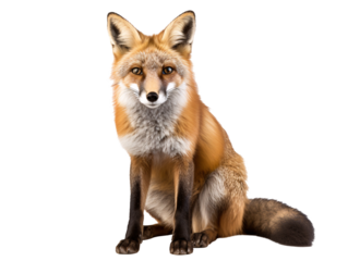 a fox standing on a white background