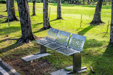 Long bench in the park