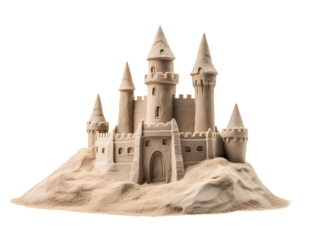 a sand castle with towers and towers