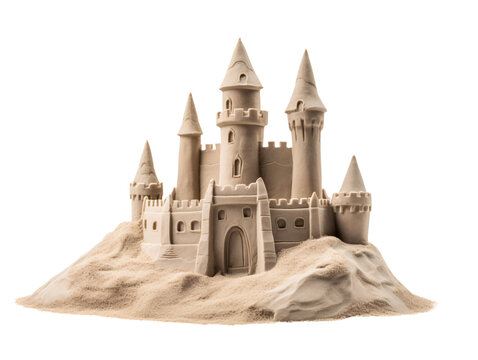 a sand castle with towers and towers