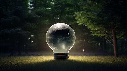  Illuminating Nature: A Light Bulb with Earth Inside