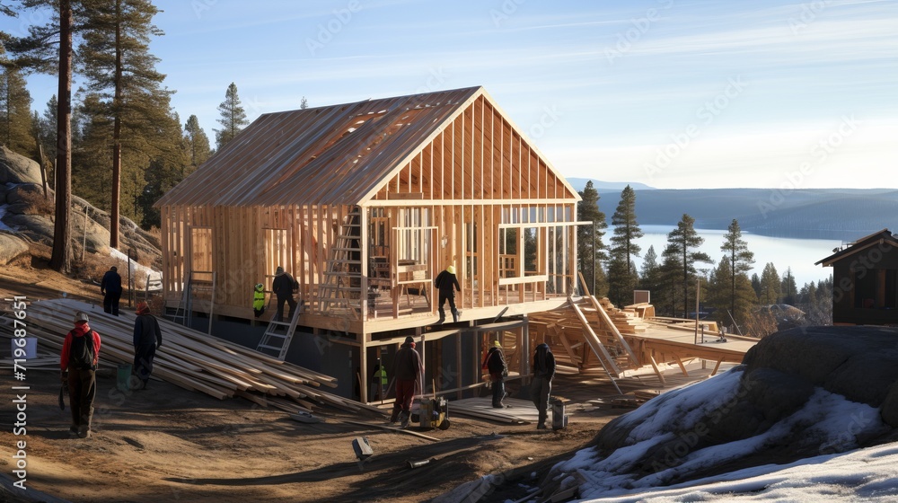 Poster efficient and eco friendly timber frame house construction a comprehensive step by step guide