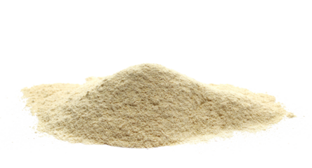 Ashwagandha powder pile,  (Withania somnifera) isolated on white