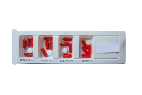 treatment, drug dosage, dose, red capsules, white tablets, antibiotics,