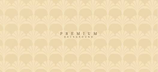 Elegant beige pattern. Shells in minimalist style. Seamless geometric template, pastel colour.