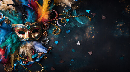 carnival mask with feathers