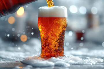 Fresh poured glass of beer