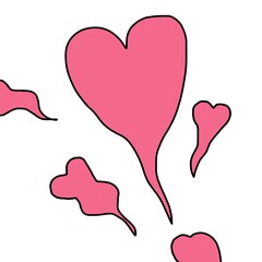 red heart on white