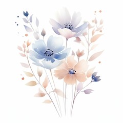 Obraz na płótnie Canvas Bright aurelian flowers in vector illustration is a perfect decoration for design. Create a spring atmosphere with this colorful and delicate element.