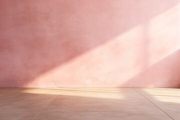 Pink empty blank wall with text space background, Sunlight pink wall photo