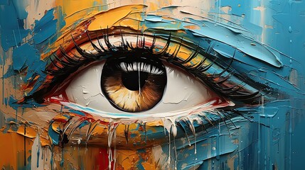 Abstract eye oil painting