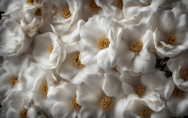 Fototapeta na wymiar White cotton flowers on white cotton fabric background