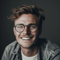 Fototapeta na wymiar portrait of a smiling young man