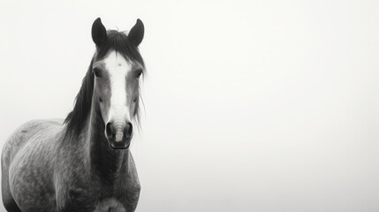 Obraz na płótnie Canvas horse outdoors in the fog