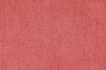 Textile background, red coarse fabric texture, cloth structure close up, jacquard woven upholstery, furniture textile material, wallpaper, backdrop..