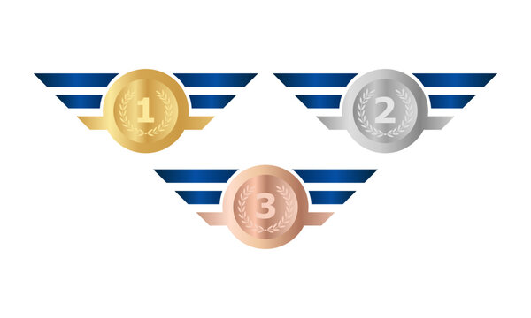 Rank first, second and thrid in the race. Gold, silver and bronze.