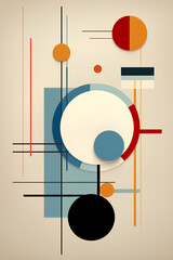 Bauhaus-Inspired Geometric Composition: Avantgarde Abstract Art