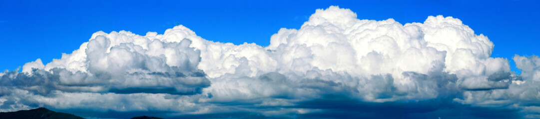 Spring clouds, Cumulus Congestus, panorama, near Puimichel, Provence-Alpes-Côte d'Azur region,...