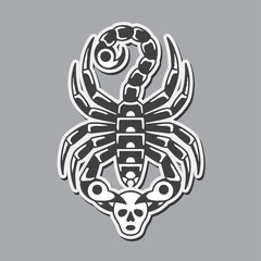 Old school scorpion tattoo vector design.