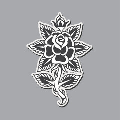 Digital Traditional Tattoo Style Rose