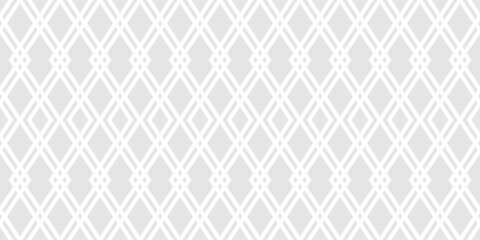 Abstract geometric seamless pattern. Light gray subtle vector background. Simple ornament with rhombuses, diamond shapes, mesh, grid. Elegant minimalist graphic texture. Repeat design for decor, print