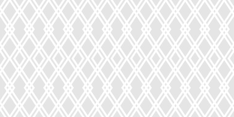 Abstract geometric seamless pattern. Light gray subtle vector background. Simple ornament with rhombuses, diamond shapes, mesh, grid. Elegant minimalist graphic texture. Repeat design for decor, print