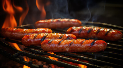 sausages on the grill