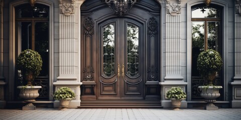 Luxury houses with timeless entrance doors