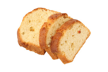 Sliced pound cake isolated on transparent background	