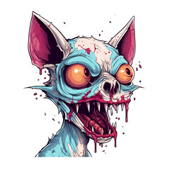 animal zombie art illustrations for stickers, tshirt design, poster etc
