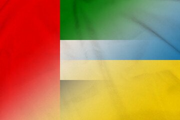 UAE and Ukraine national flag transborder contract UKR ARE