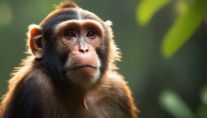 Cute Monkey Portrait in Jungle